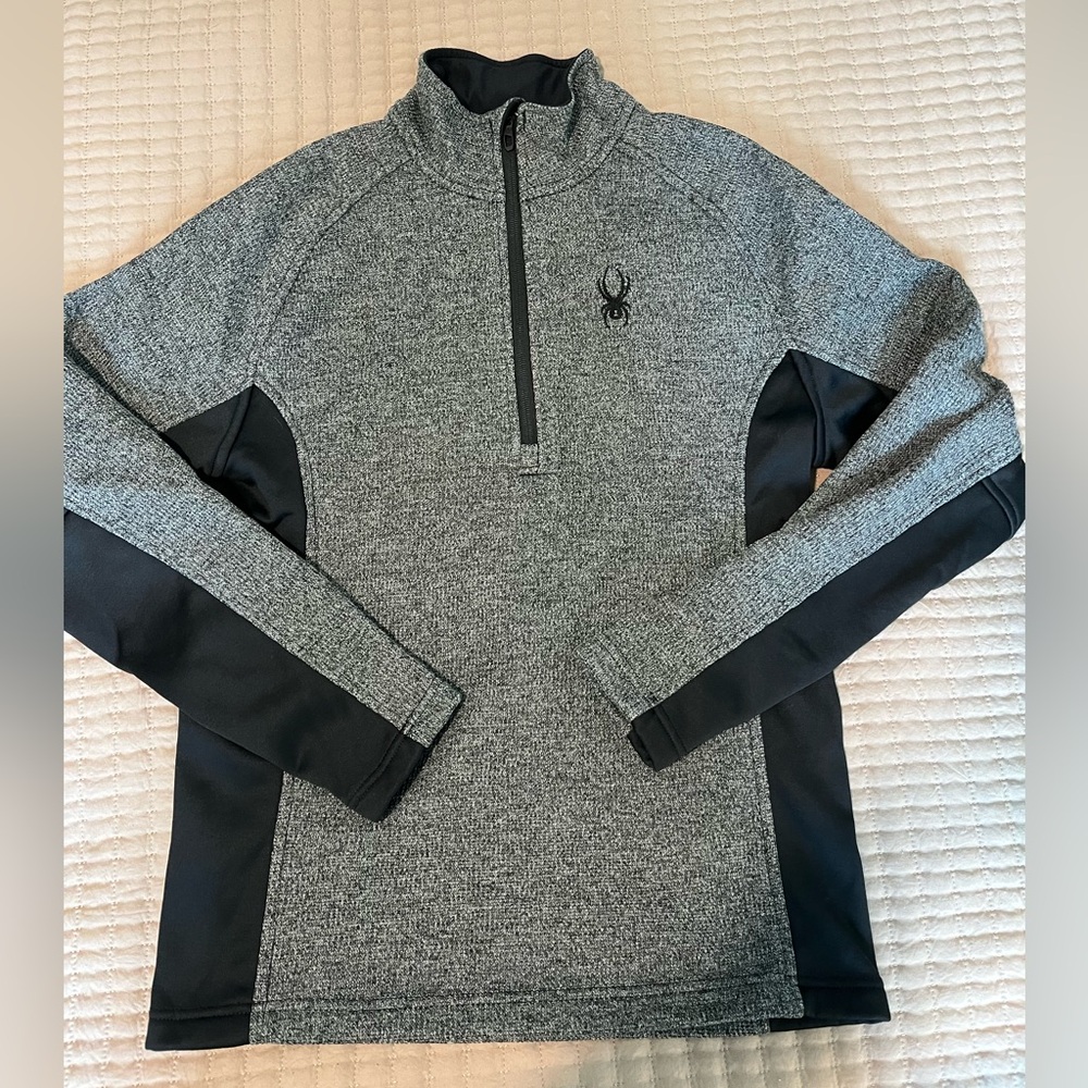 Men’s Gray Spyder Quarterzip Fleece